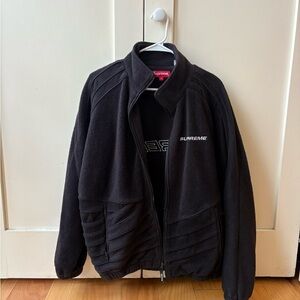 Supreme Black Fleece Jacket with Logo
